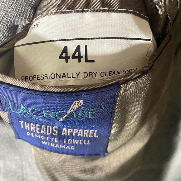 LaCrosse Sport Coat Blazer Suit Jacket Sz 44L Light Brown Stripe Made In USA - Picture 7 of 12